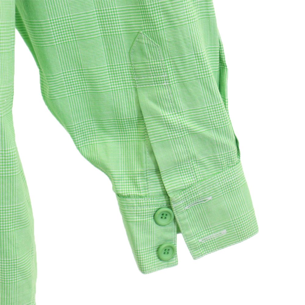 Christian Dior クリスチャンディオール 90s オールド チェック柄 長袖 シャツ M 緑系 レディース