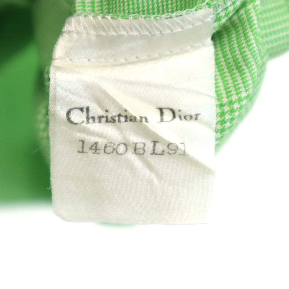 Christian Dior クリスチャンディオール 90s オールド チェック柄 長袖 シャツ M 緑系 レディース
