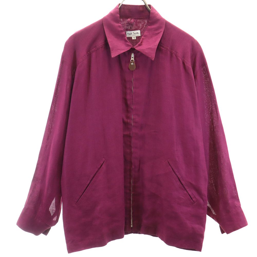 Paul Smith ポールスミス 日本製 リネン ジップジャケット M ボルドー系 LONDON メンズ