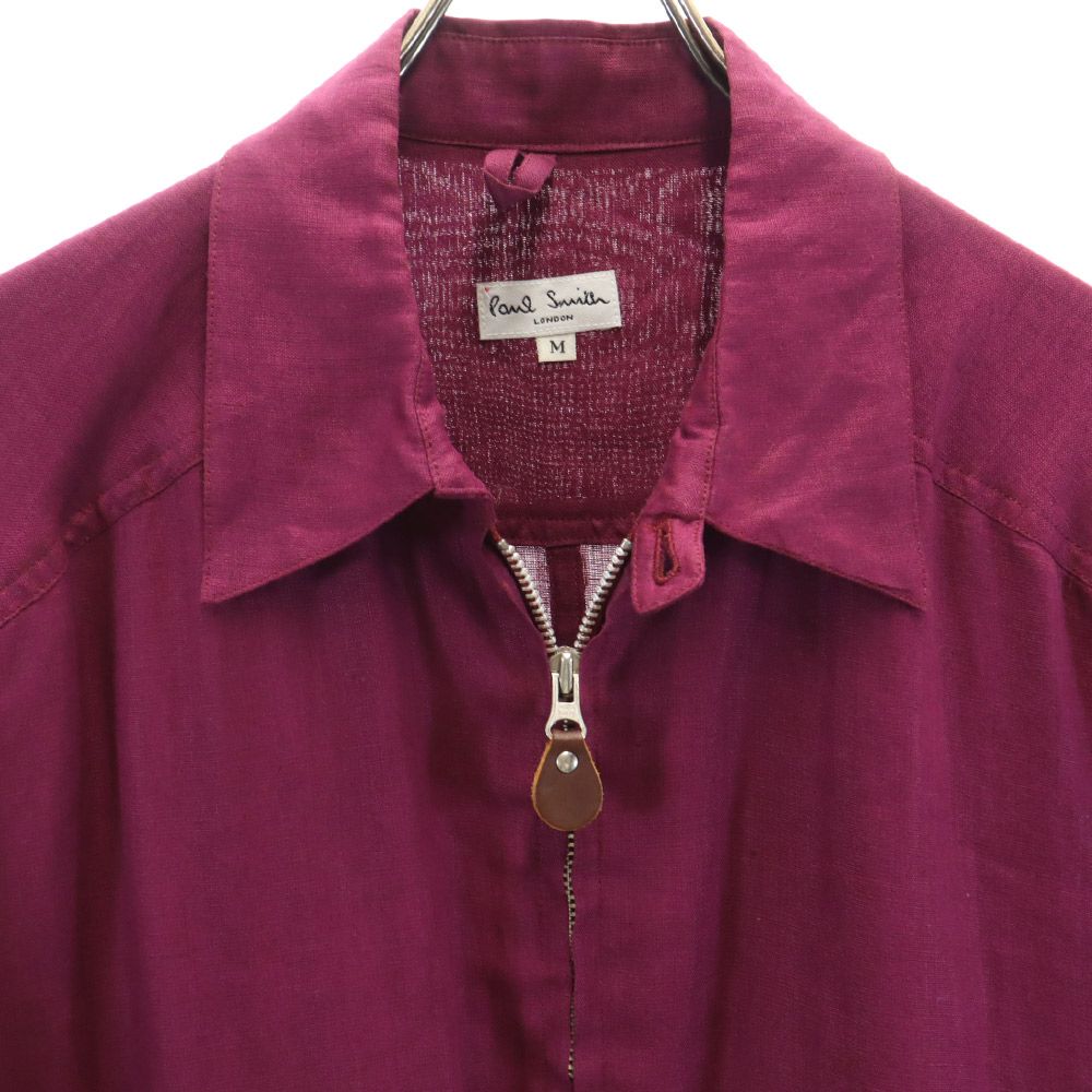 Paul Smith ポールスミス 日本製 リネン ジップジャケット M ボルドー系 LONDON メンズ