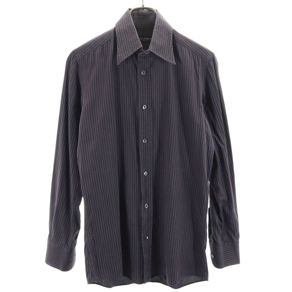 DOLCE&GABBANA ドルチェアンドガッバーナ イタリア製 長袖 コットンシャツ 38 グレー系 メンズ