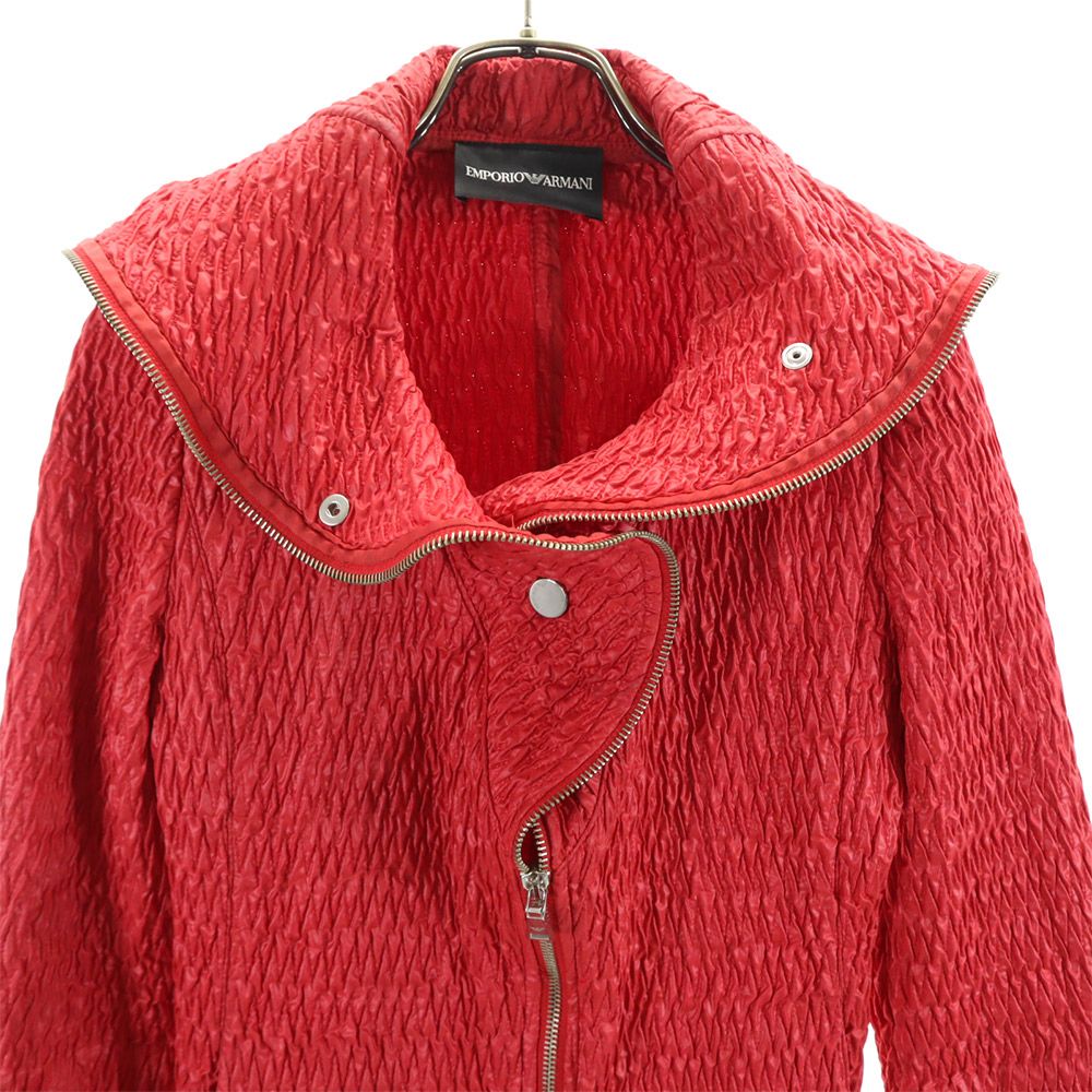 Emporio Armani エンポリオアルマーニ 長袖 ジップジャケット 40 レッド レディース