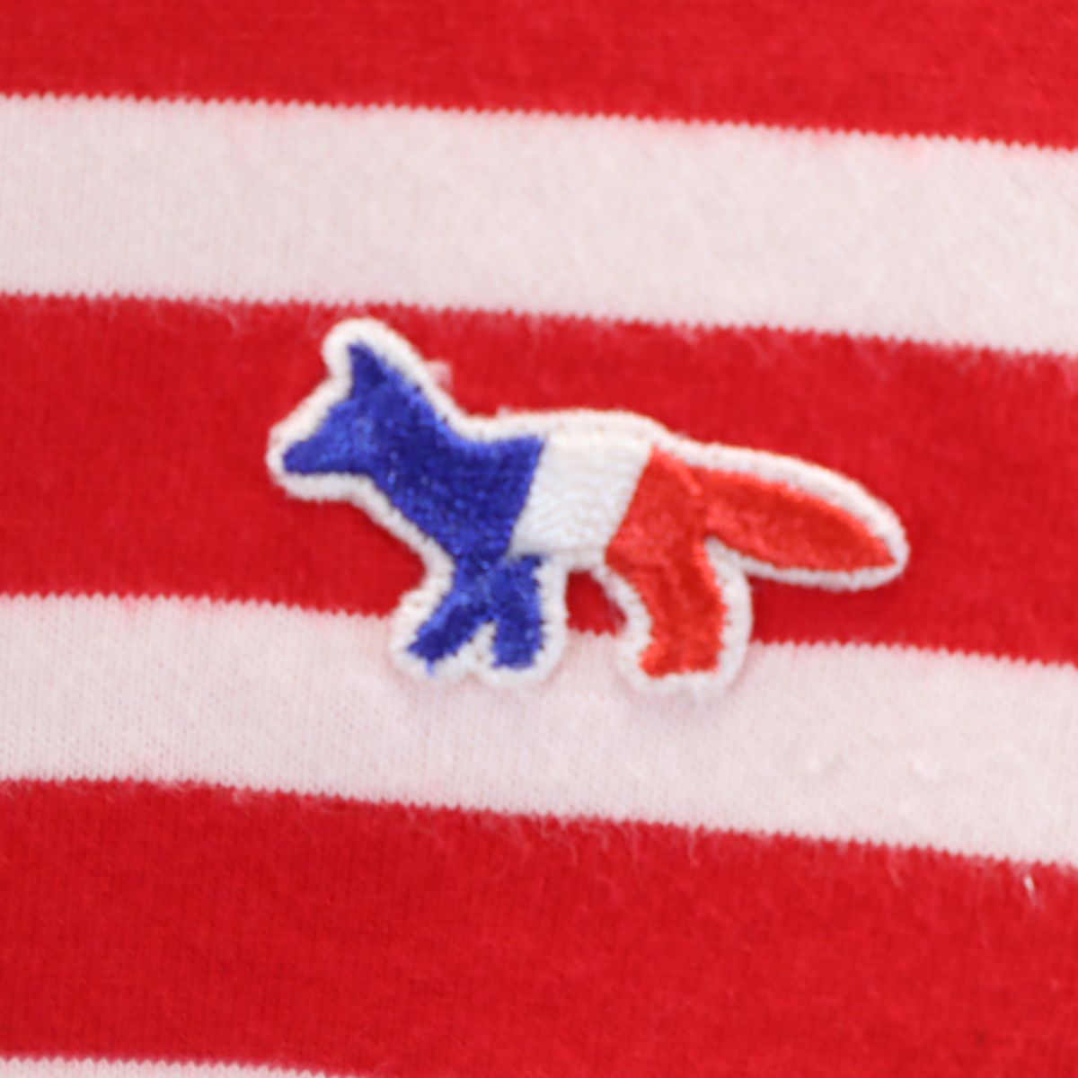 MAISON KITSUNE メゾンキツネ ボーダー 長袖 Tシャツ XS レッド系 メンズ