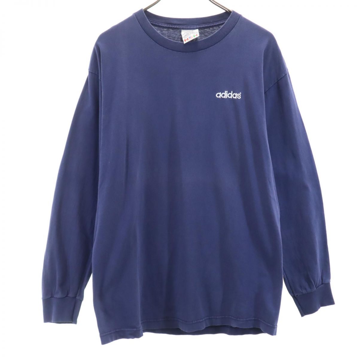 adidas アディダス 90s USA製 オールド 長袖 シャツ M ネイビー ロンT メンズ