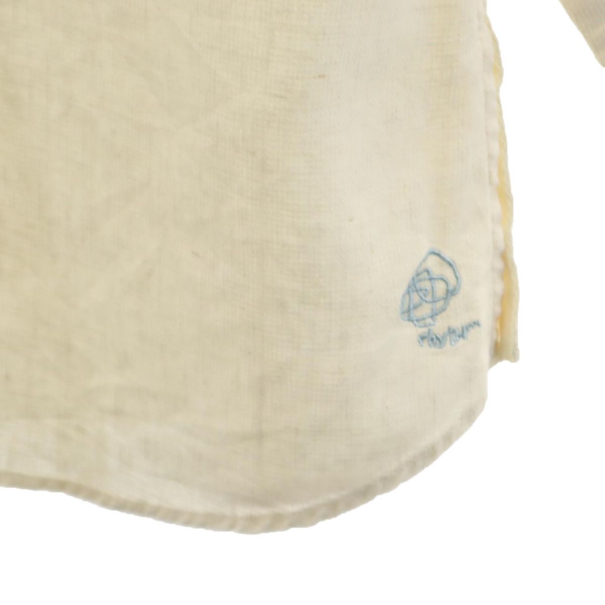 patagonia パタゴニア 7分袖 刺繍入り ハーフボタン シャツ S アイボリー アウトドア レディース