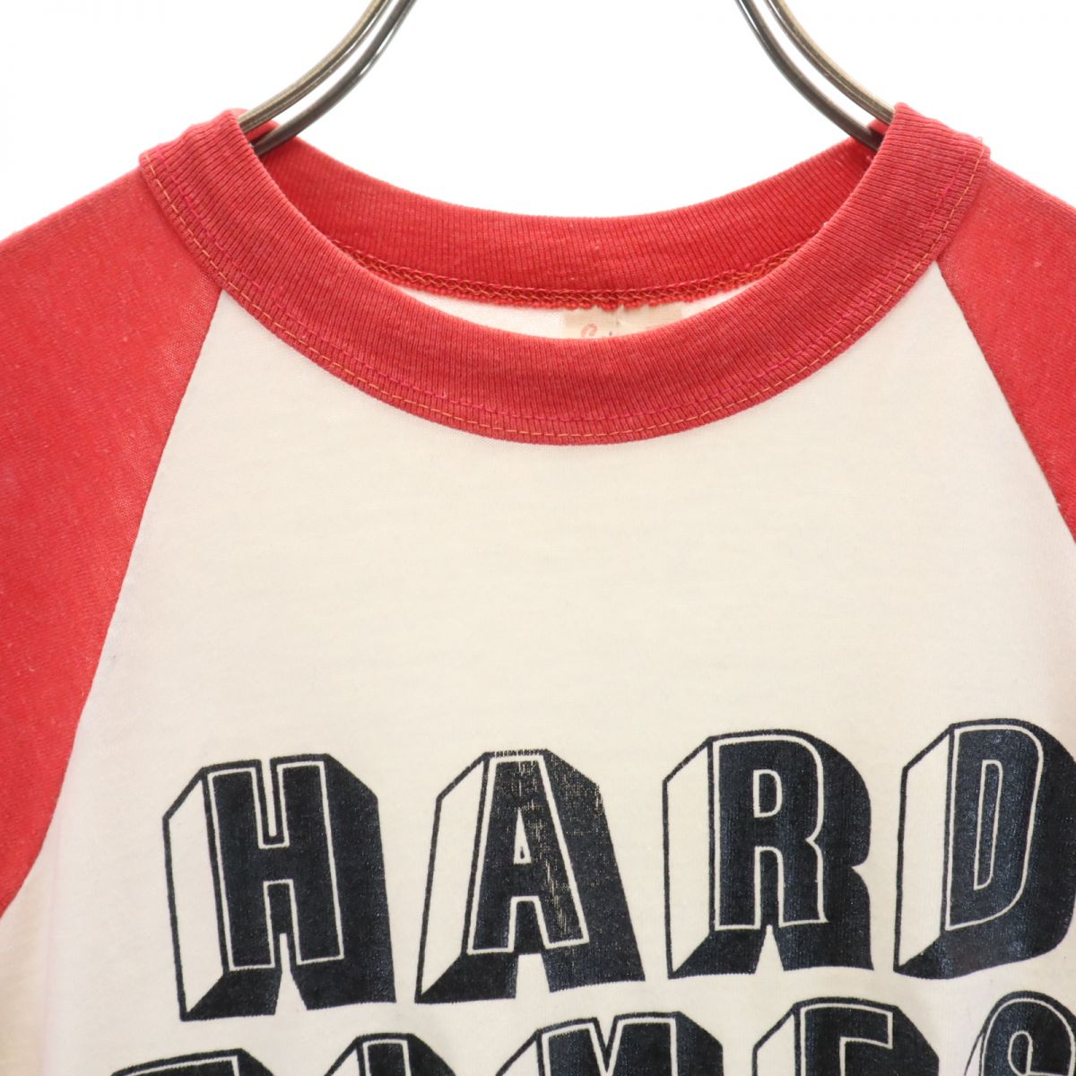 STEDMAN ステッドマン 80s ヴィンテージ ラグラン 5分袖 Tシャツ S ホワイト系 メンズ