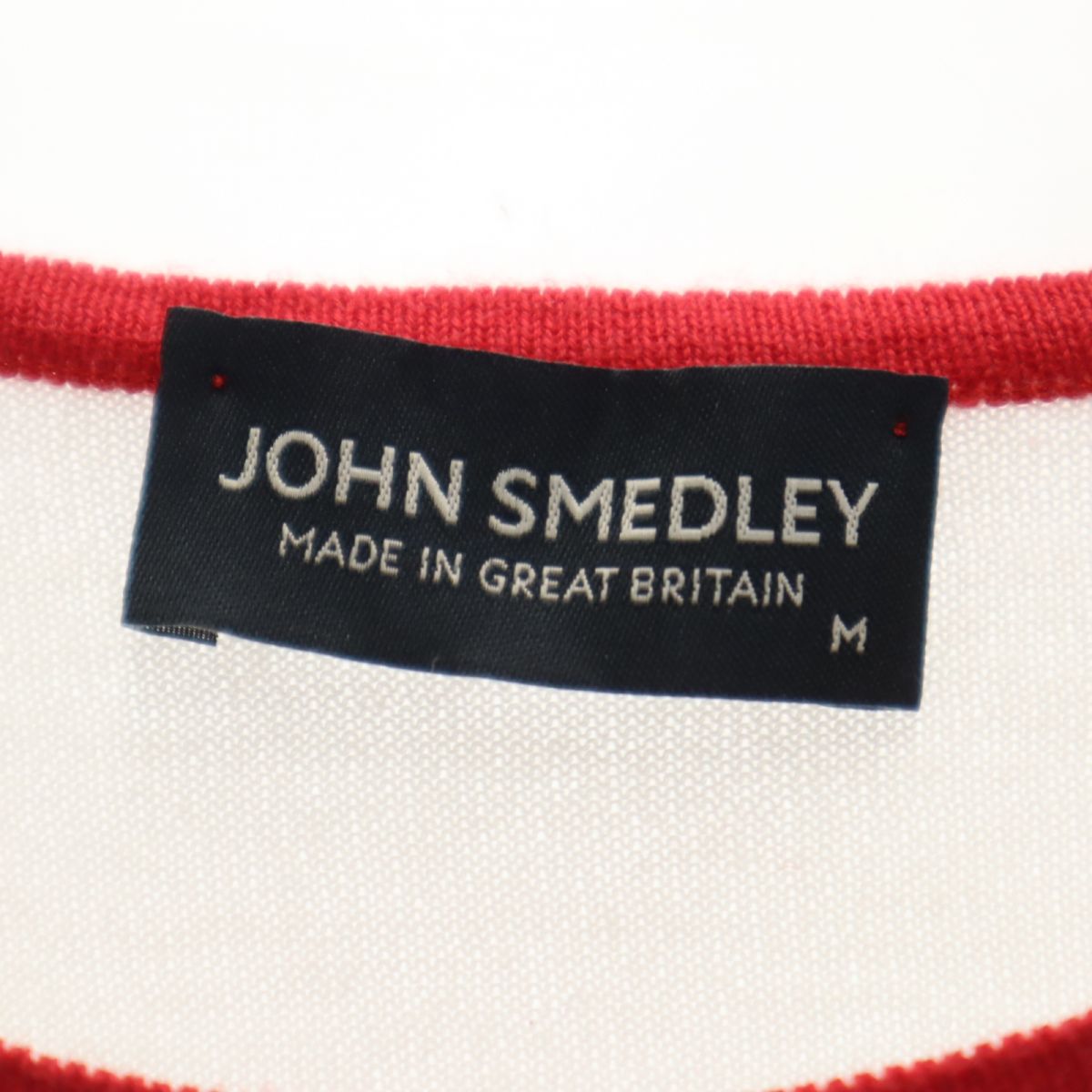 JOHN SMEDLEY ジョンスメドレー イギリス製 長袖 セーター M ホワイト系 ニット 薄手 レディース