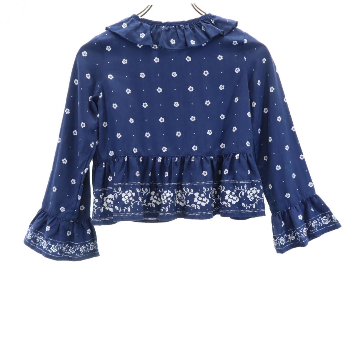 Kate Spade ケイトスペード 総柄 長袖 フリル カットソー 140 ネイビー系 キッズ