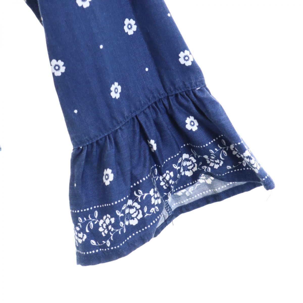 Kate Spade ケイトスペード 総柄 長袖 フリル カットソー 140 ネイビー系 キッズ