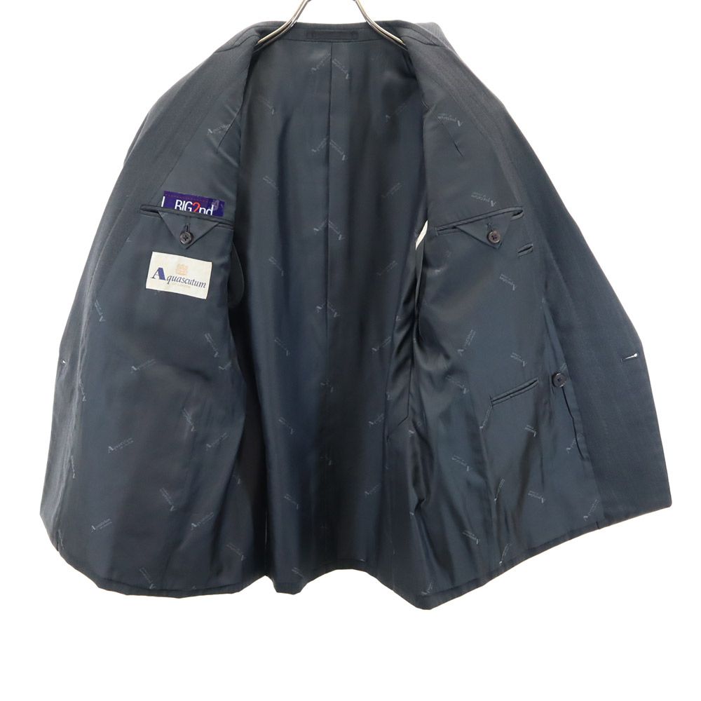 Aquascutum アクアスキュータム 90s 日本製 ウール オールド ストライプ柄 パンツスーツ 上下 セットアップ 94AB4/94A6 グレー系 メンズ