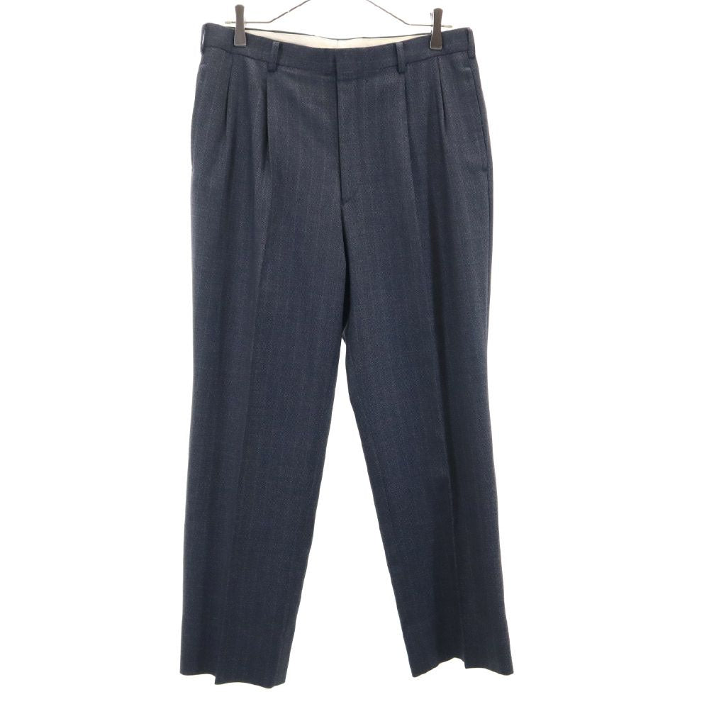 Aquascutum アクアスキュータム 90s 日本製 ウール オールド チェック柄 パンツスーツ 上下 セットアップ 94AB4 グレー メンズ