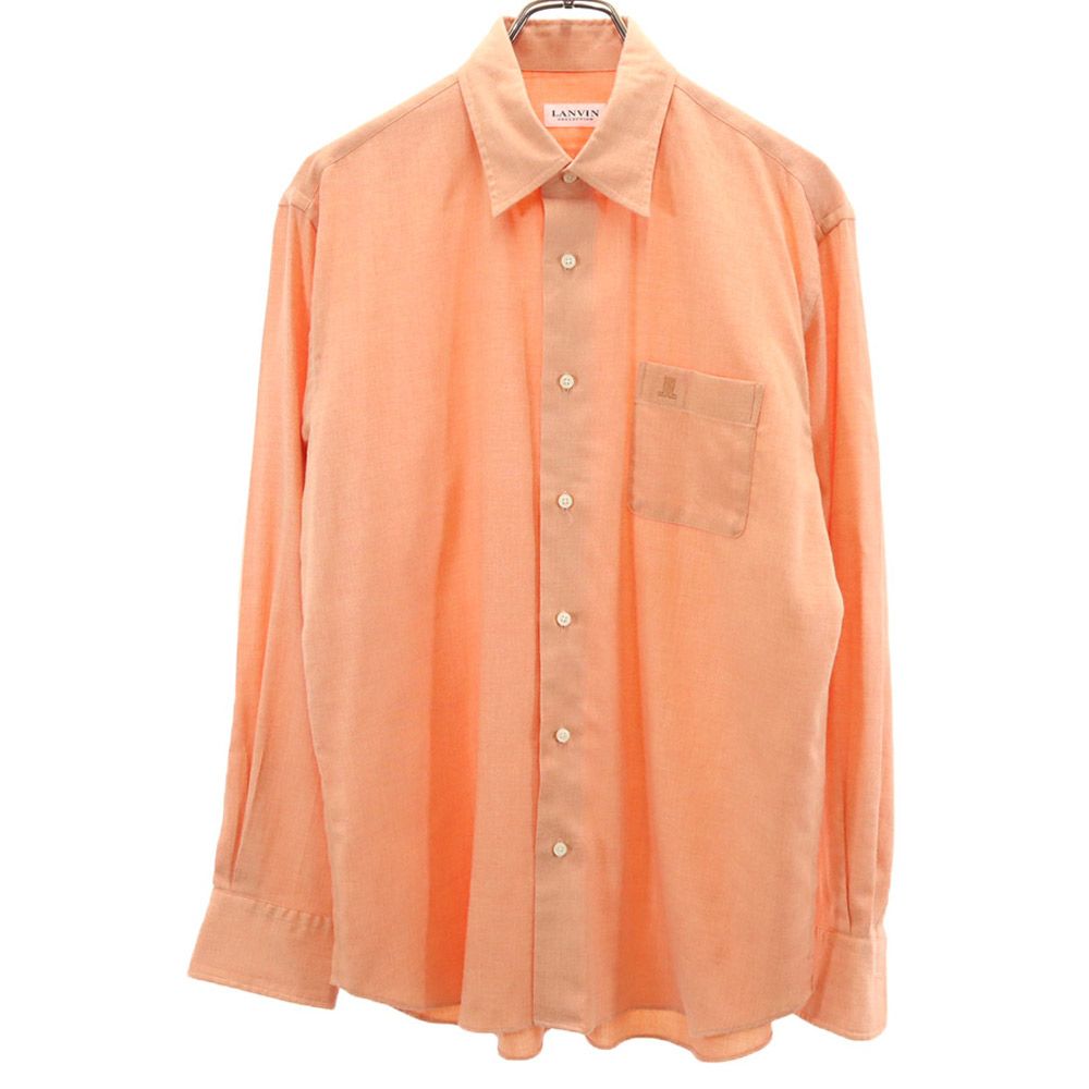 LANVIN ランバン 長袖 シャツ L オレンジ系 メンズ