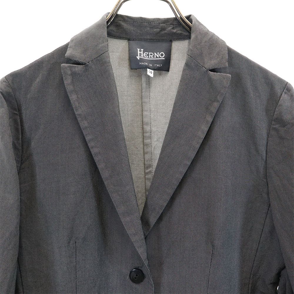 Herno ヘルノ イタリア製 テーラードジャケット 40 ブラック系 レディース