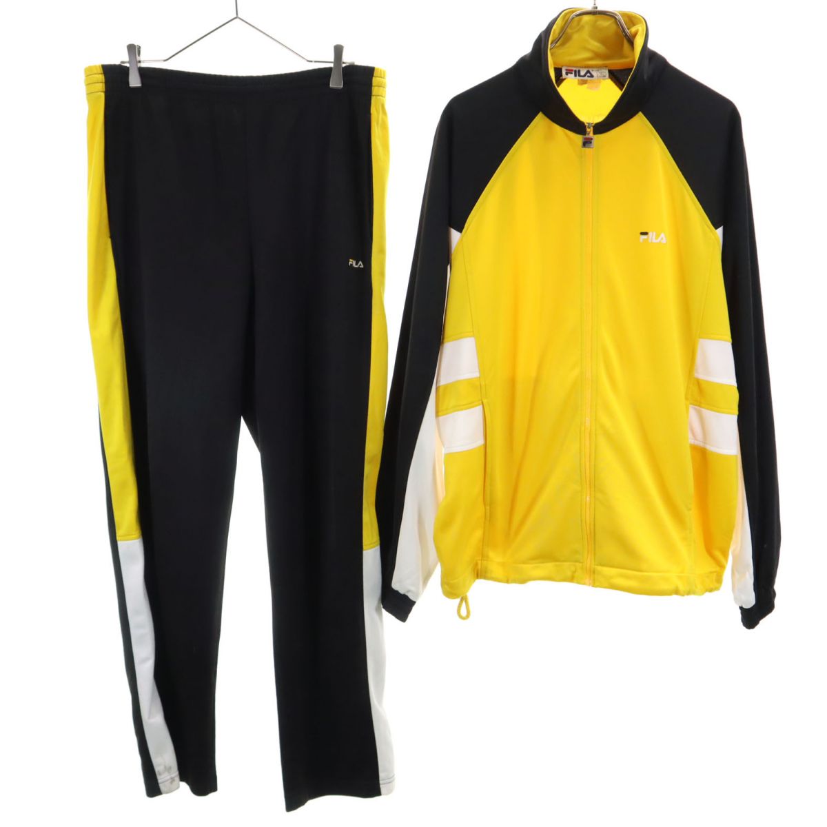 FILA フィラ 90s オールド ジャージジャケット 上下 セットアップ L イエロー系 メンズ