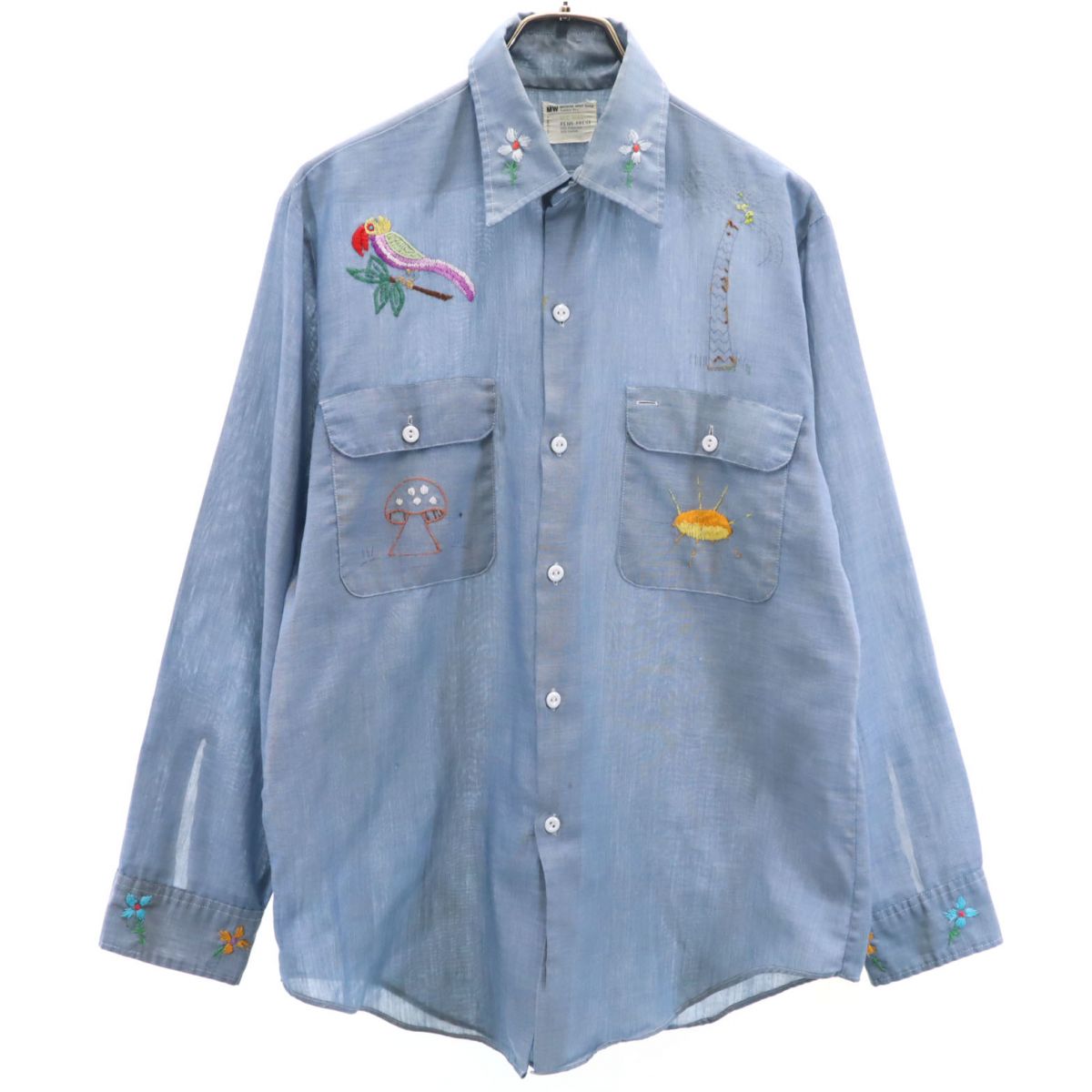 BIG MAC ビッグマック 70s ヴィンテージ 長袖 シャンブレーシャツ M ブルー系 PENN-PREST メンズ