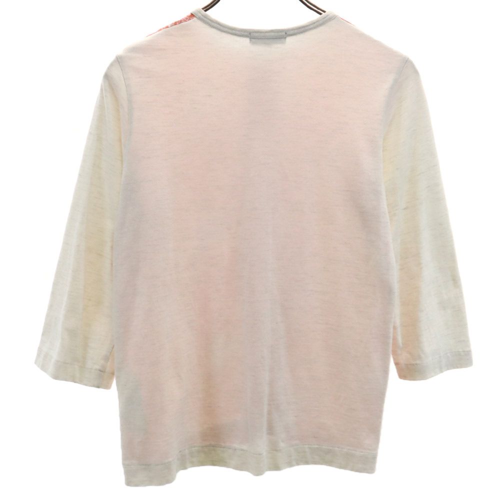 tricot COMME des GARCONS トリココムデギャルソン 2015年 日本製 フロントペイズリー 7分袖 カットソー S オレンジ系 レディース