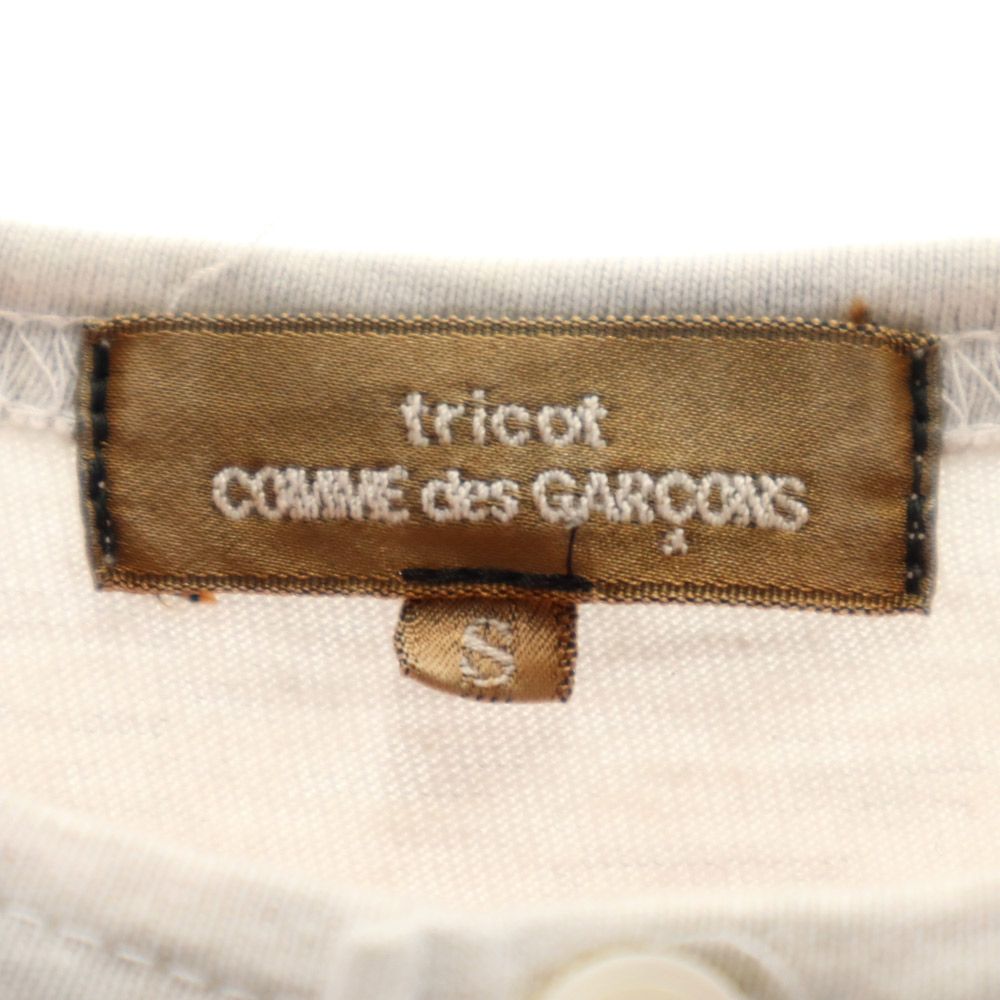 tricot COMME des GARCONS トリココムデギャルソン 2015年 日本製 フロントペイズリー 7分袖 カットソー S オレンジ系 レディース