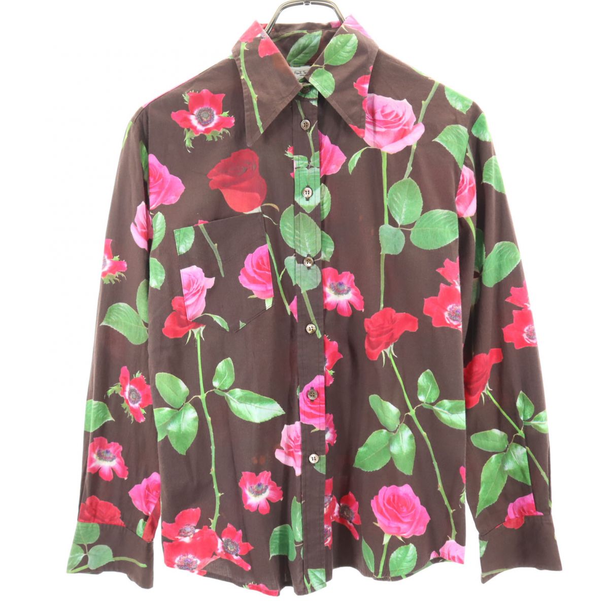 Paul Smith ポールスミス 花柄 長袖 シャツ 42 ブラウン系 レディース