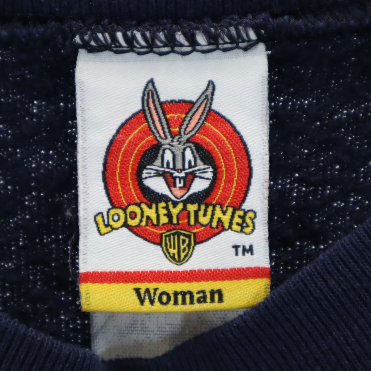 LOONEY TUNES ルーニーテューンズ 90s オールド ワーナーブラザーズ 長袖 トレーナー ネイビー スウェット 裏起毛 シルベスター トゥイーティー レディース