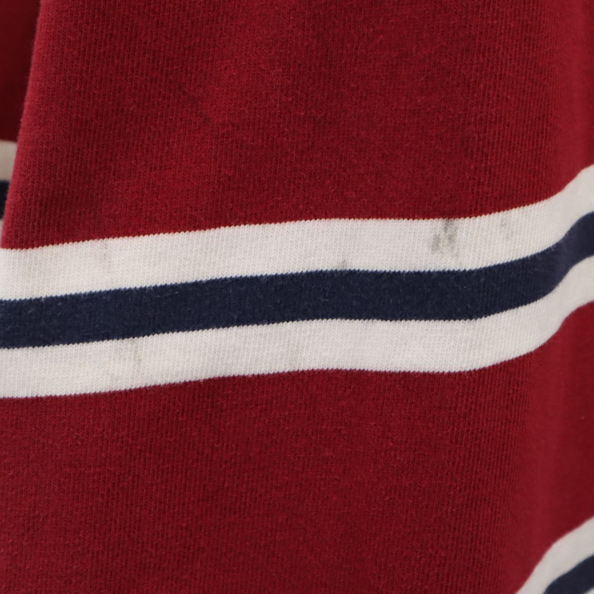 ポロバイラルフローレン ボーダー柄 長袖 ラガーシャツ M 赤系 Polo by Ralph Lauren メンズ