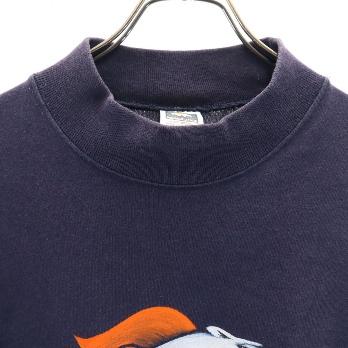 cotton deluxe 90s USA製 オールド 長袖 Tシャツ L ネイビー系 ロンT メンズ