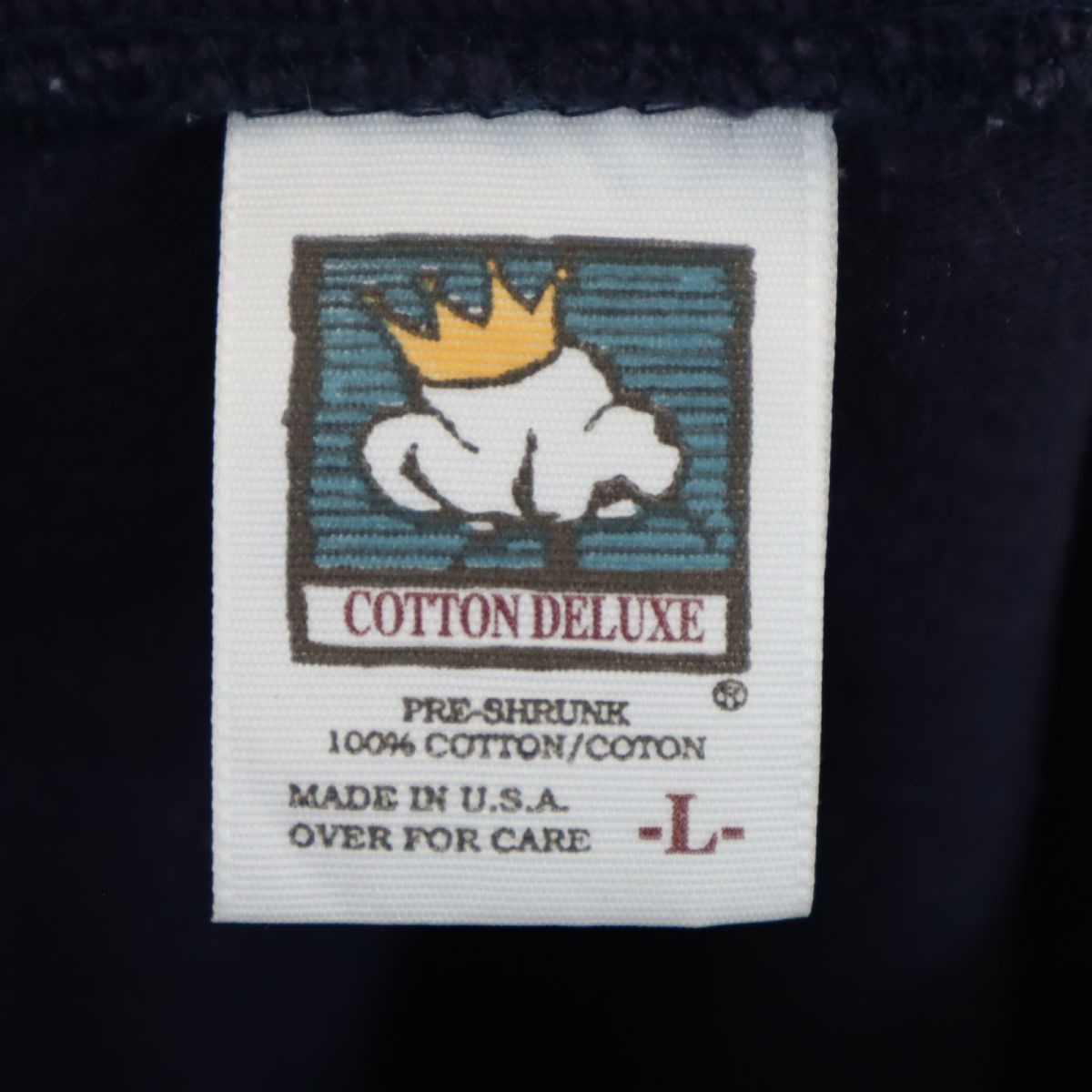 cotton deluxe 90s USA製 オールド 長袖 Tシャツ L ネイビー系 ロンT メンズ