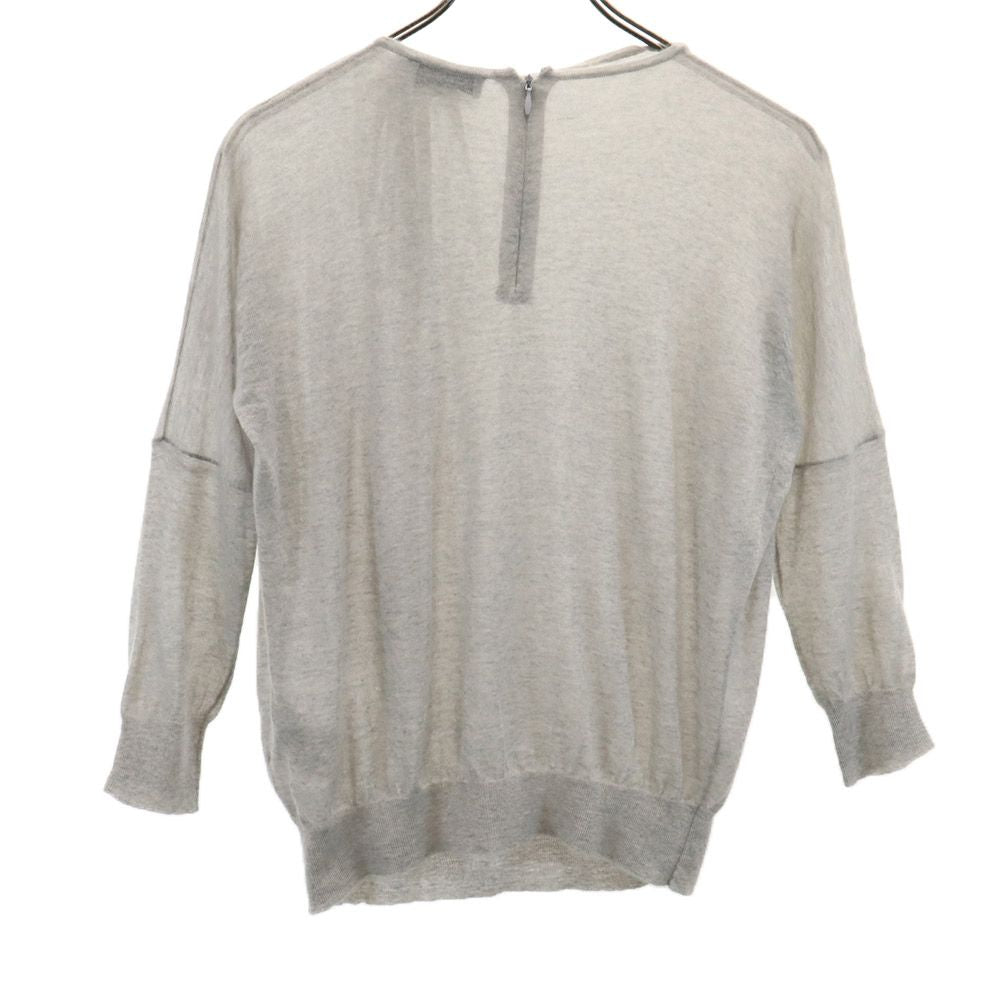 JIL SANDER ジルサンダー カシミヤ100% 長袖 バックジップ セーター 36 グレー系 ニット レディース