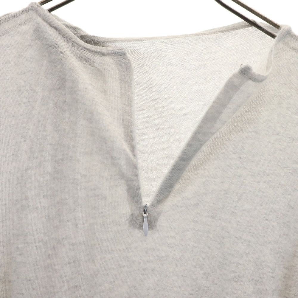 JIL SANDER ジルサンダー カシミヤ100% 長袖 バックジップ セーター 36 グレー系 ニット レディース