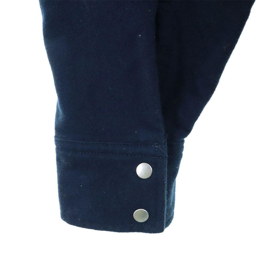 PHINGERIN フィンガリン 日本製 長袖 フード付き 起毛コットン シャツ M ネイビー メンズ