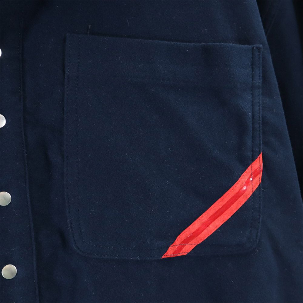 PHINGERIN フィンガリン 日本製 長袖 フード付き 起毛コットン シャツ M ネイビー メンズ