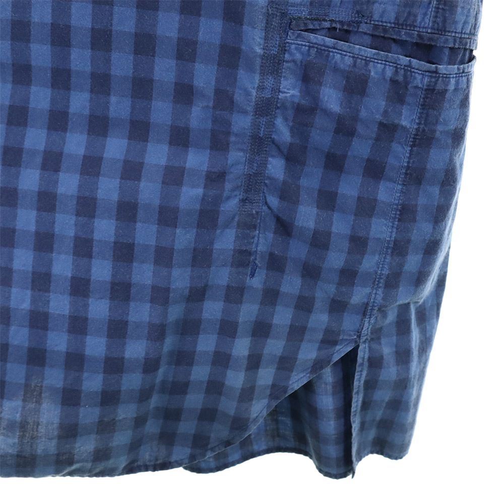 nonnative ノンネイティブ 日本製 5分袖 バンドカラー チェックシャツ 1 ネイビー系 メンズ