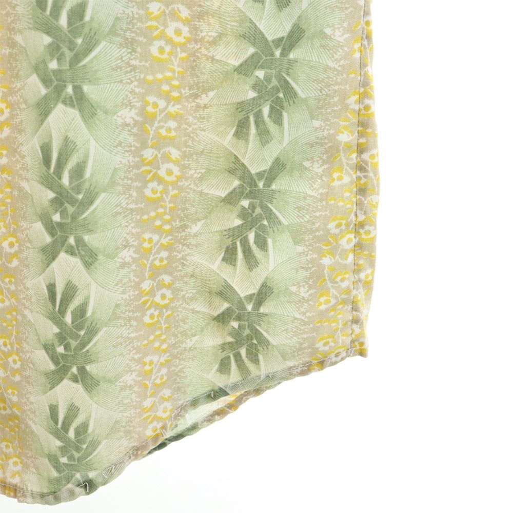 PERMANENT PRESS パーマネントプレス 70s ヴィンテージ 総柄 長袖 シャツ XL グリーン系 メンズ