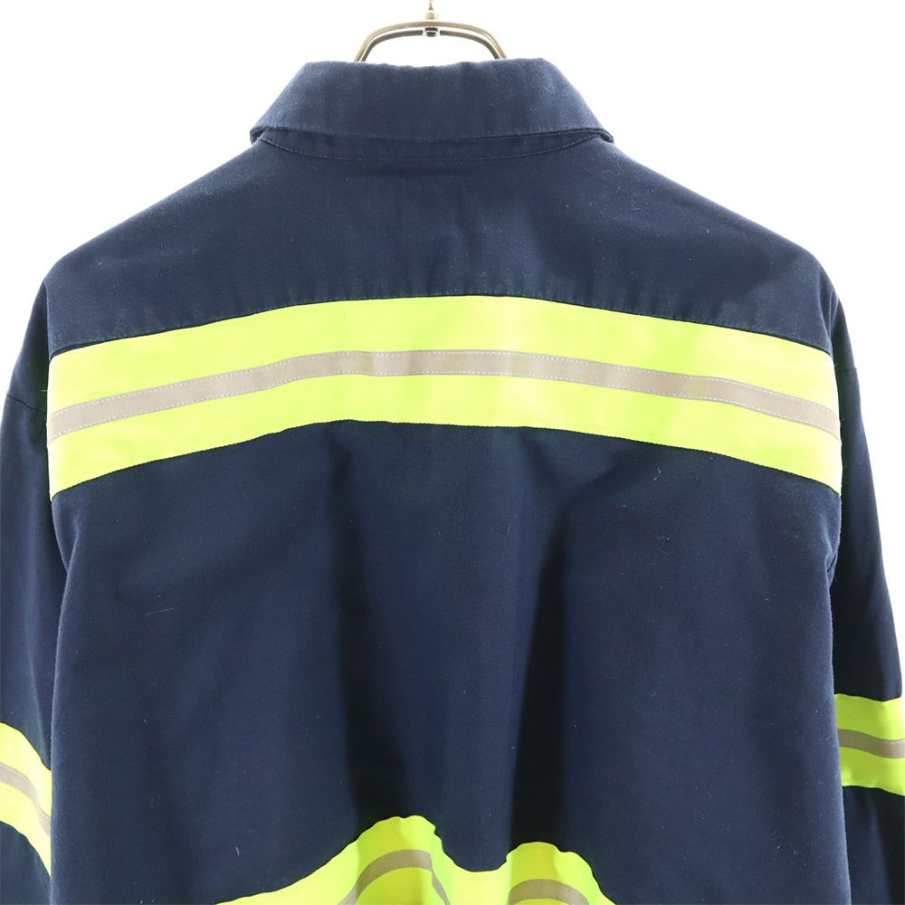 uniweave 長袖 ワークシャツ XXL ネイビー uniweave SOFTCOMFORT BIGサイズ メンズ