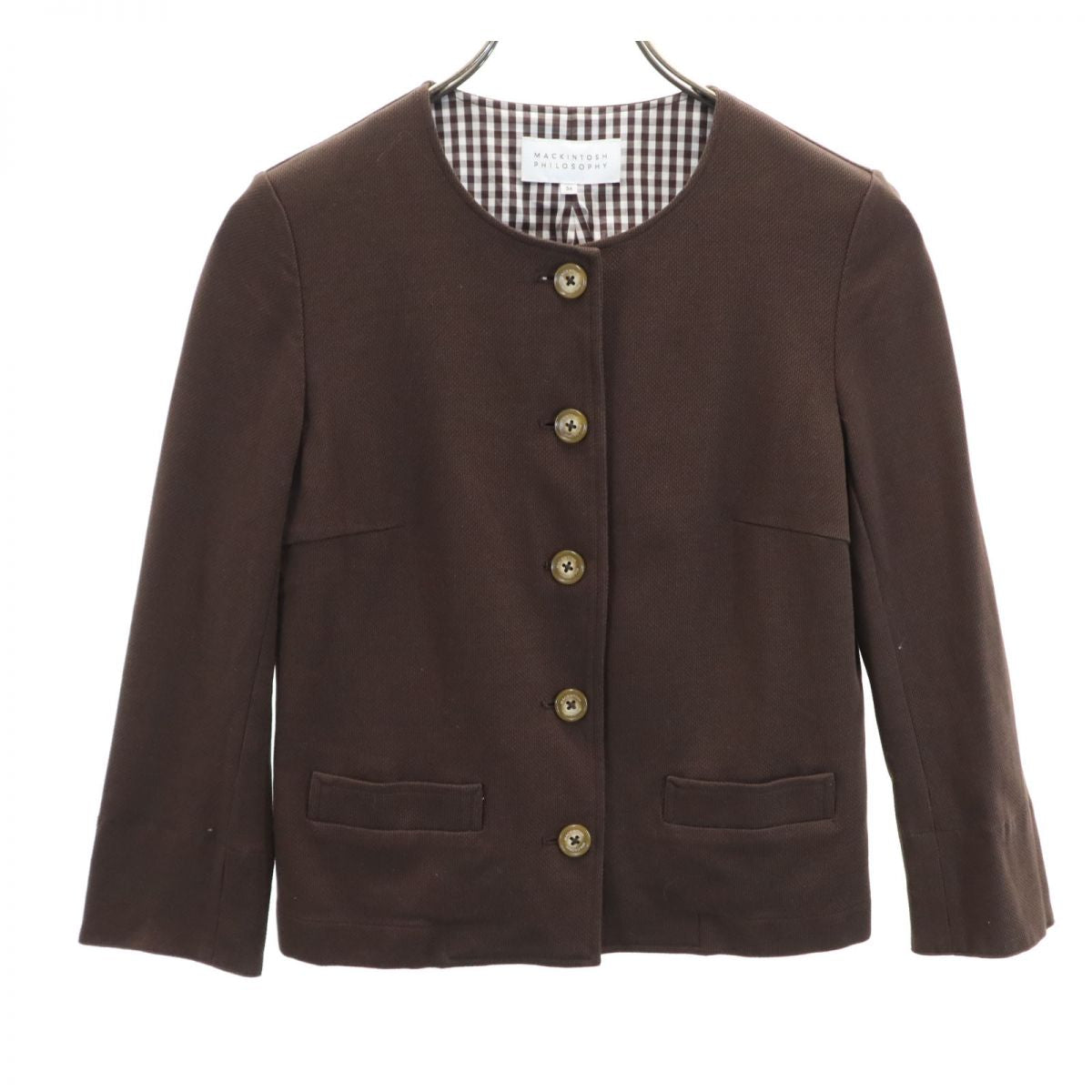 MACKINTOSH PHILOSOPHY マッキントッシュフィロソフィー 三陽商会 日本製 長袖 カーディガン 34 ブラウン系 レディース
