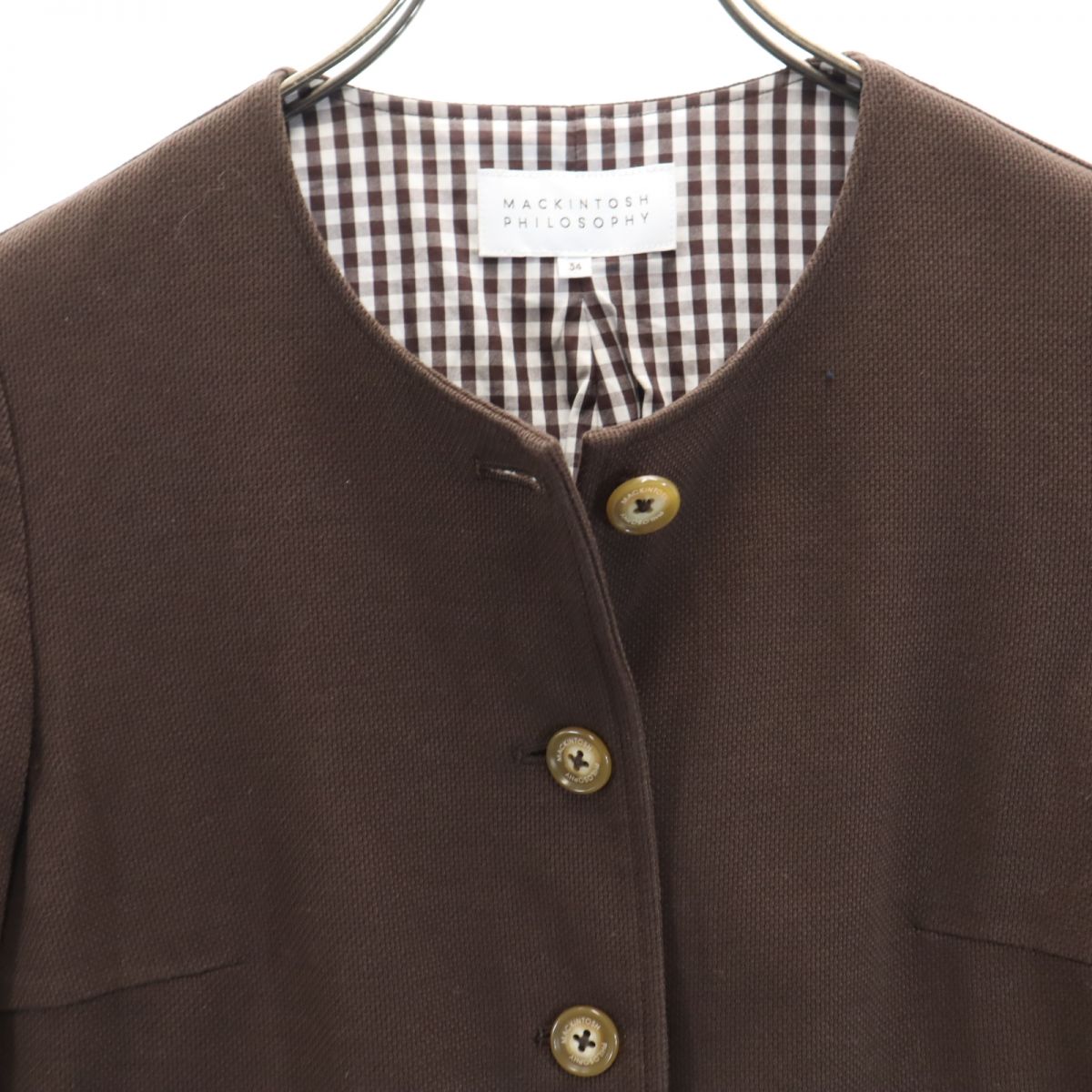 MACKINTOSH PHILOSOPHY マッキントッシュフィロソフィー 三陽商会 日本製 長袖 カーディガン 34 ブラウン系 レディース