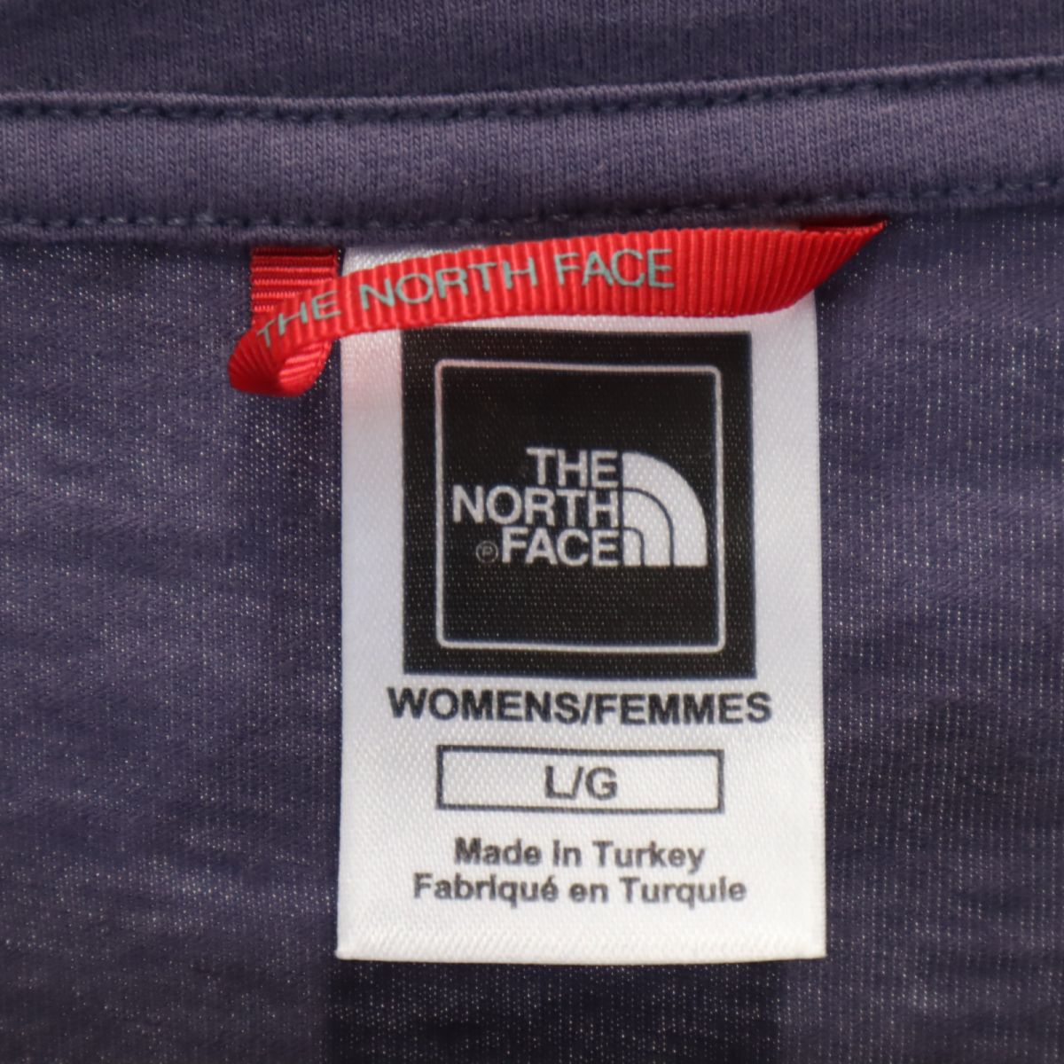 THE NORTH FACE ザノースフェイス プリント 半袖 アウトドア Tシャツ L ネイビー系 レディース
