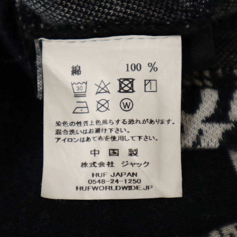HUF ハフ 総柄 半袖 Tシャツ M ブラック メンズ