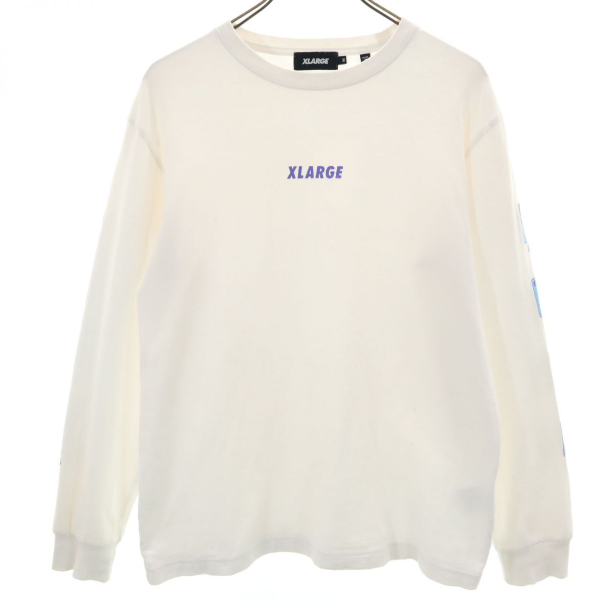 XLARGE エクストララージ プリント 長袖 Tシャツ M ホワイト ロンT メンズ