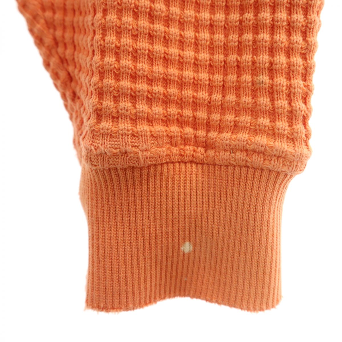 santa fe サンタフェ 日本製 長袖 Tシャツ 50 オレンジ ロンT ワッフル地 メンズ