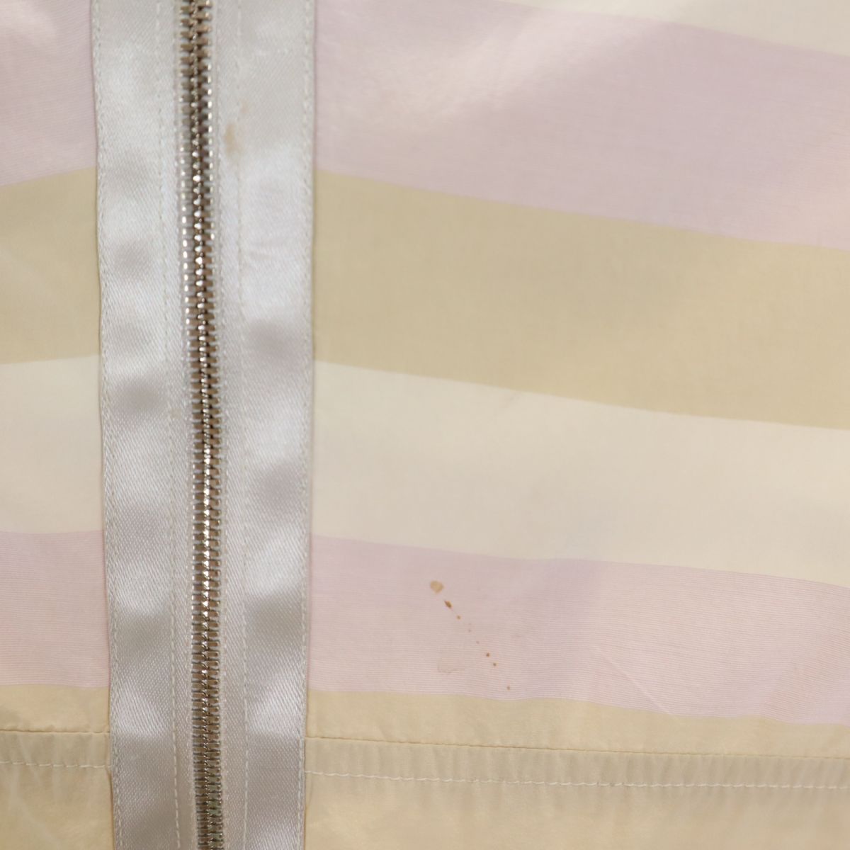 JIL SANDER ジルサンダー シルクブレンド イタリア製 ボーダー柄 長袖 ジップパーカー 38 レディース