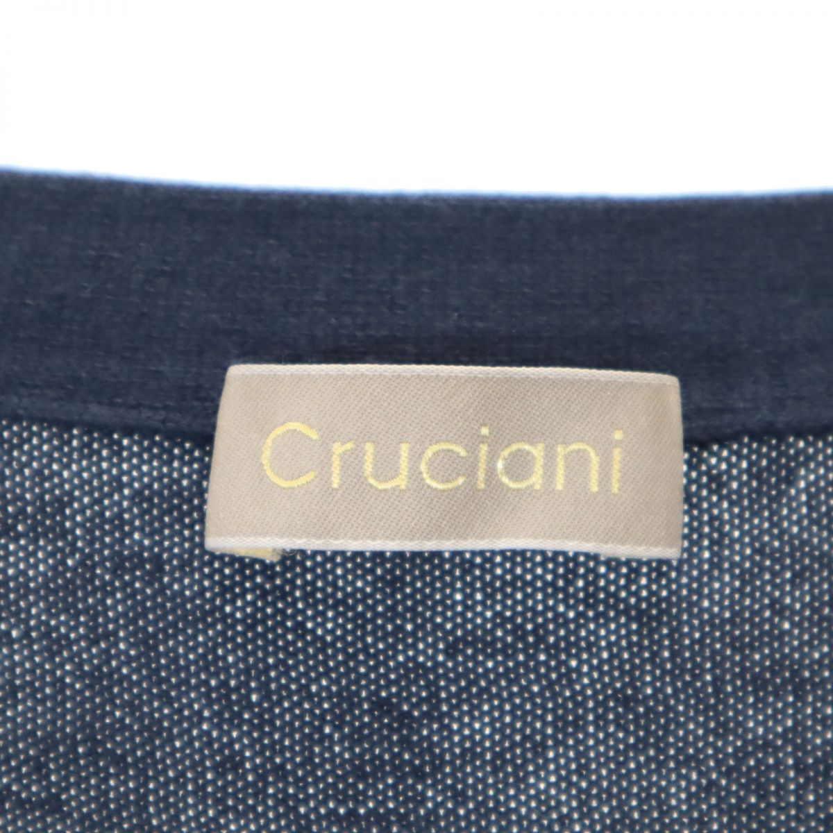 CRUCIANI クルチアーニ イタリア製 長袖 Vネック コットンニット カーディガン 48 ネイビー メンズ