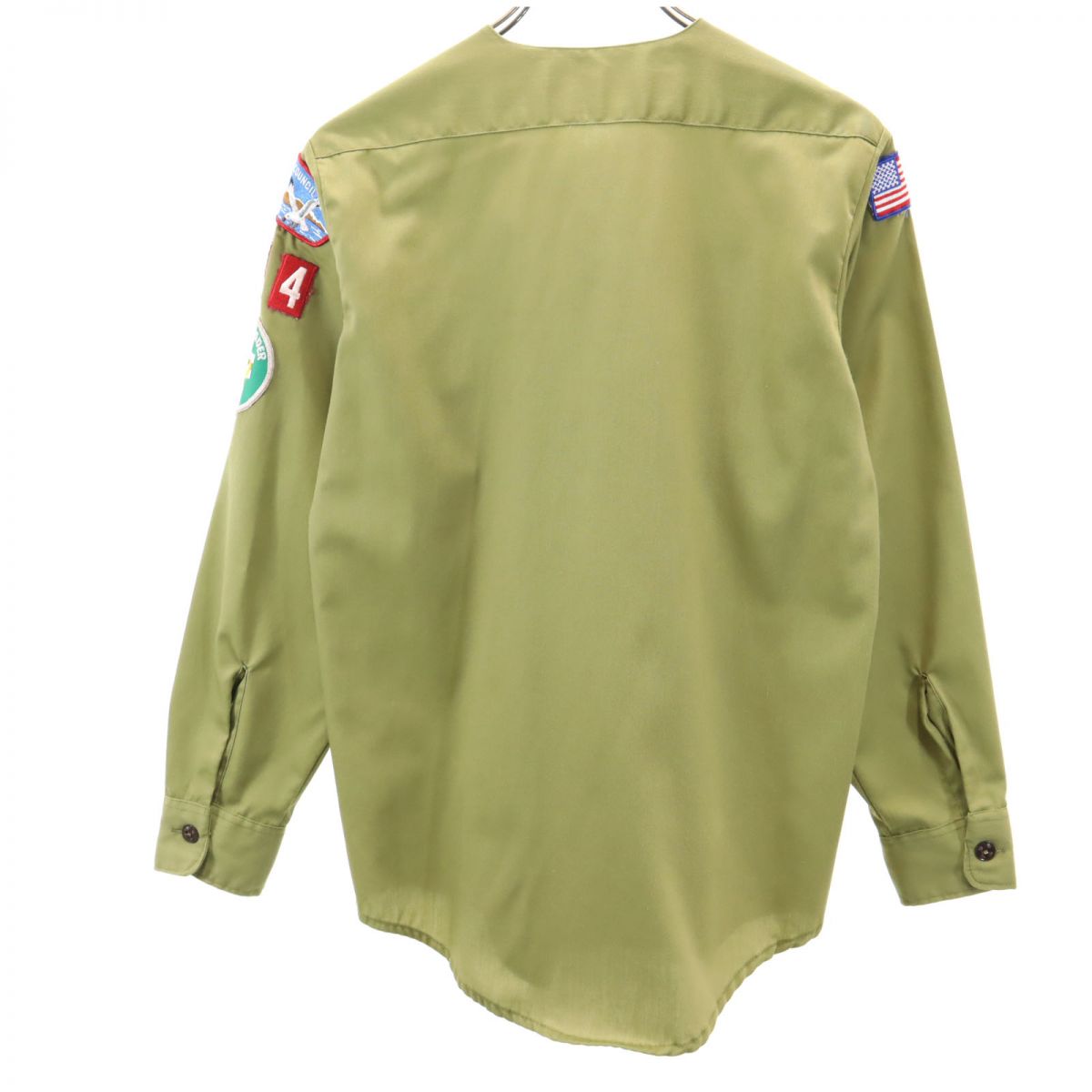 ボーイスカウトアメリカ連盟 長袖 オフィシャル Vネック ワークシャツ NECK 14 カーキ メンズ