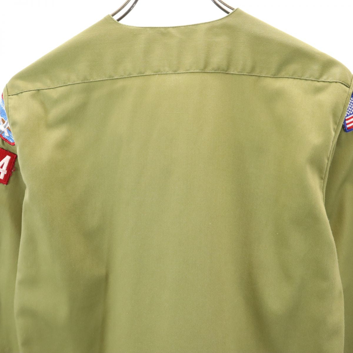 ボーイスカウトアメリカ連盟 長袖 オフィシャル Vネック ワークシャツ NECK 14 カーキ メンズ