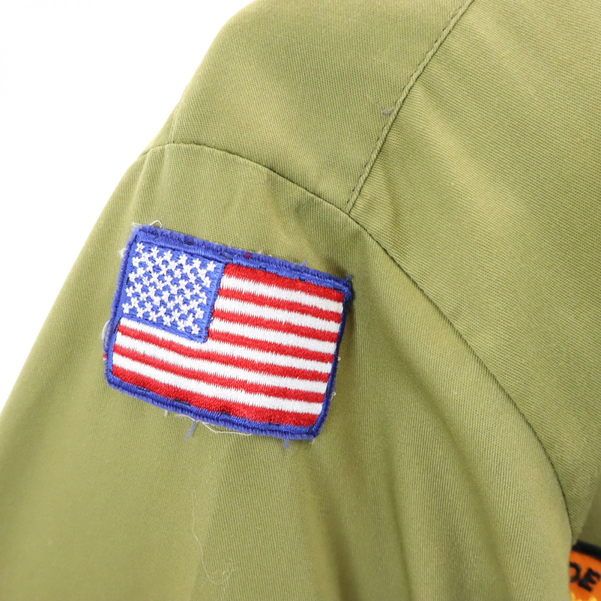 ボーイスカウトアメリカ連盟 長袖 オフィシャル Vネック ワークシャツ NECK 14 カーキ メンズ