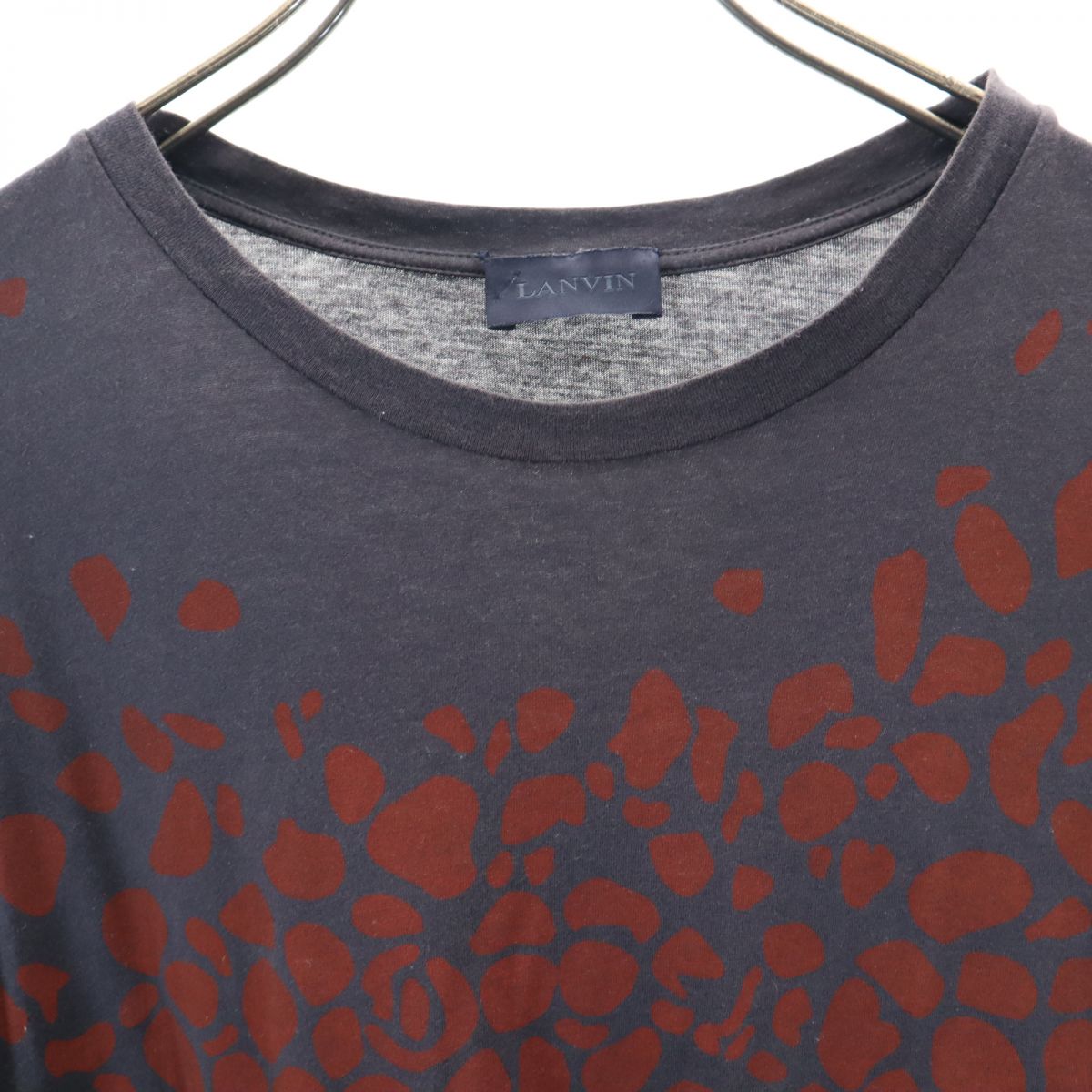 LANVIN ランバン プリント 半袖 Tシャツ XS ネイビー メンズ