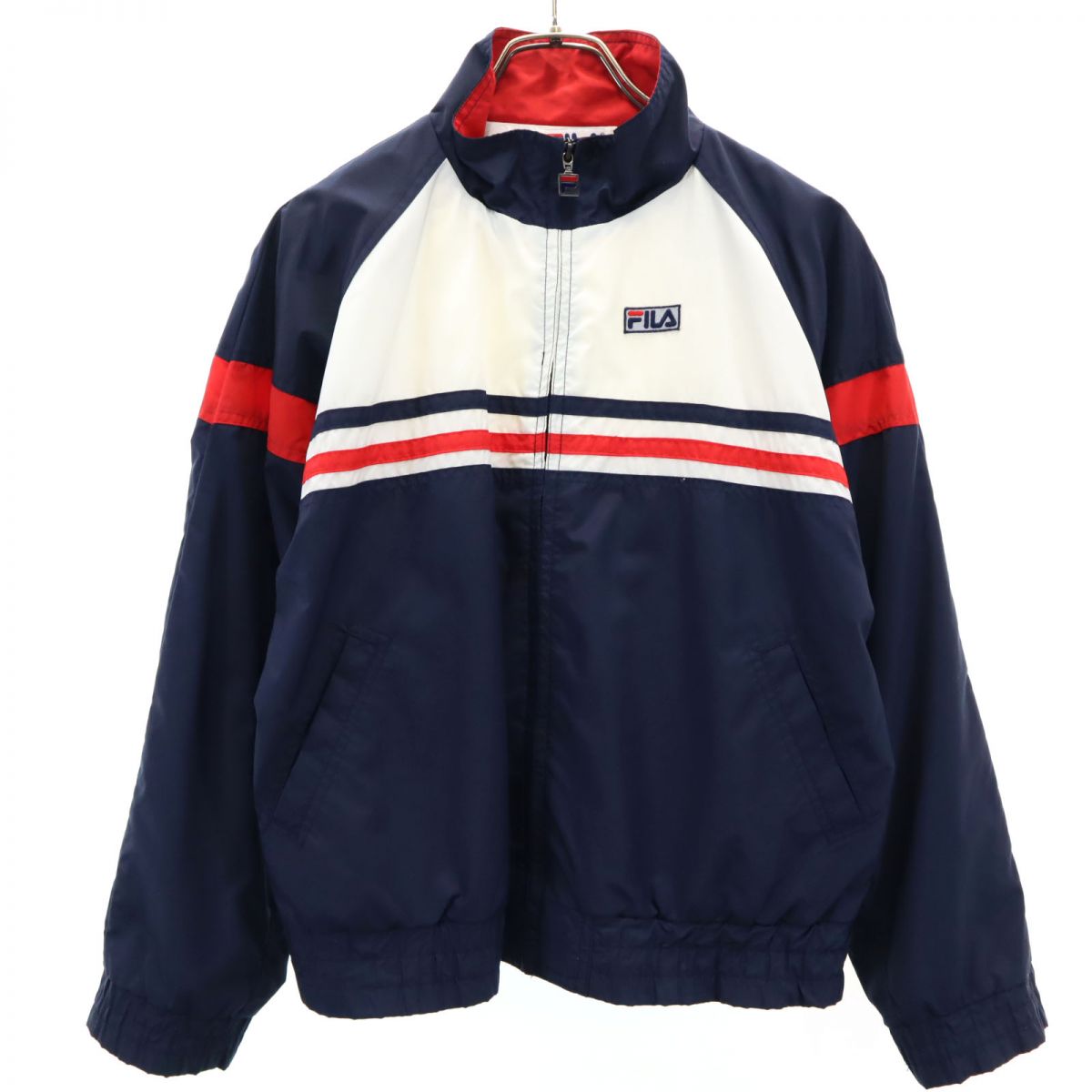 FILA フィラ 90s オールド ナイロンジャケット L ネイビー メンズ
