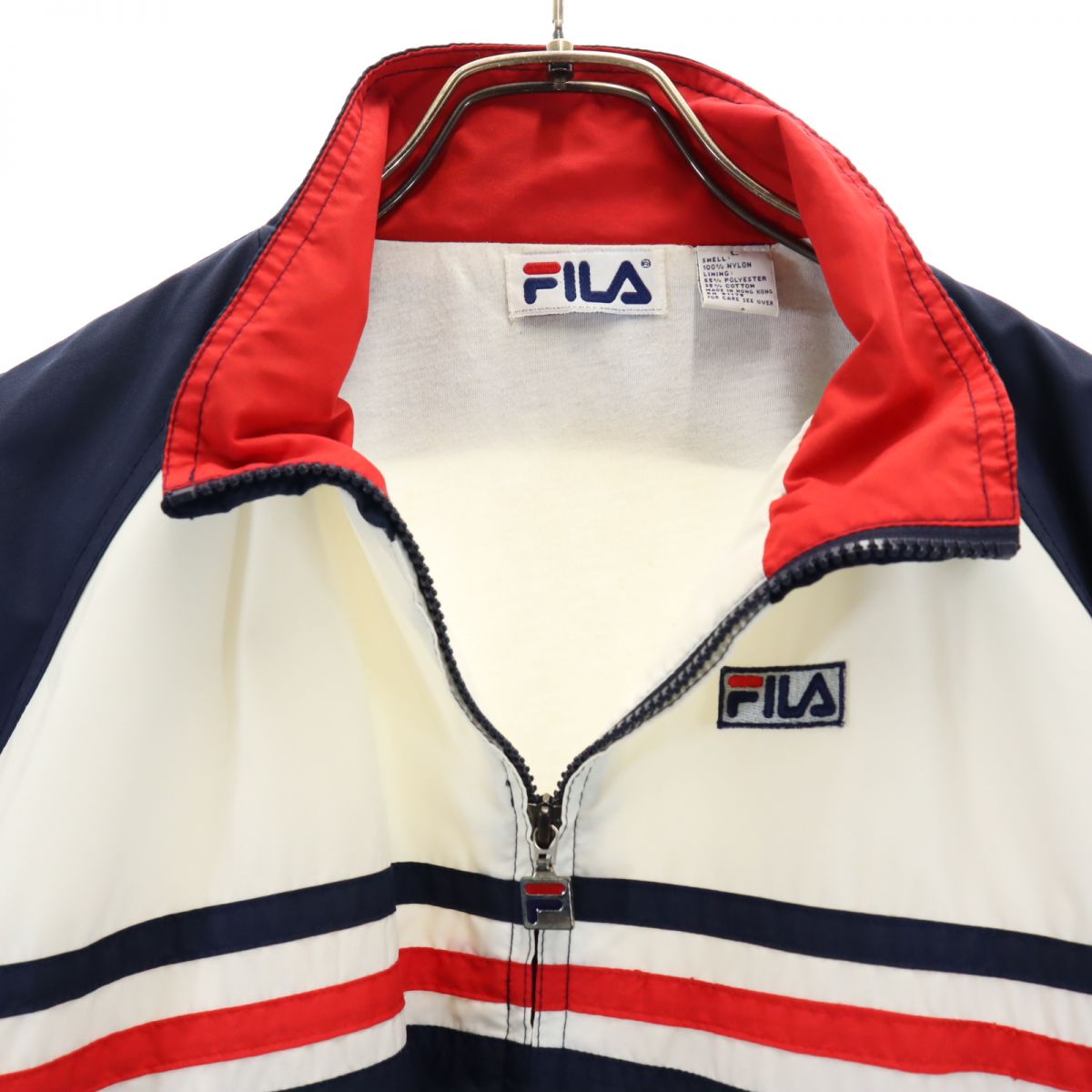 FILA フィラ 90s オールド ナイロンジャケット L ネイビー メンズ