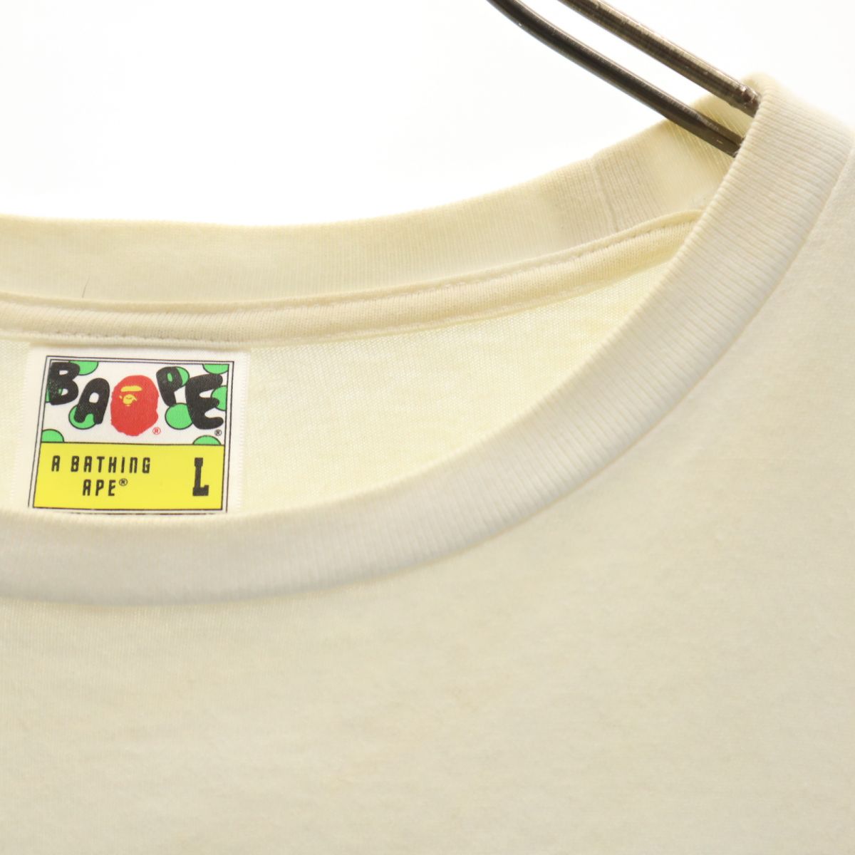 BAPE ベイプ プリント 半袖 Tシャツ L ホワイト A BATHING APE メンズ