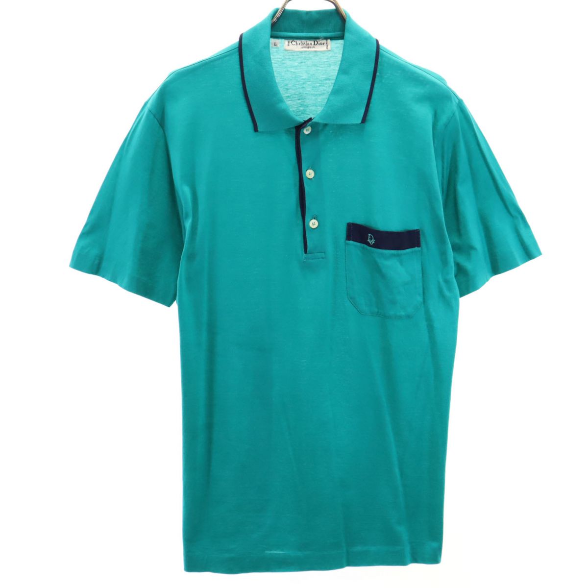 Christian Dior クリスチャンディオール 80s イタリア製 ヴィンテージ 半袖 ポロシャツ L グリーン メンズ
