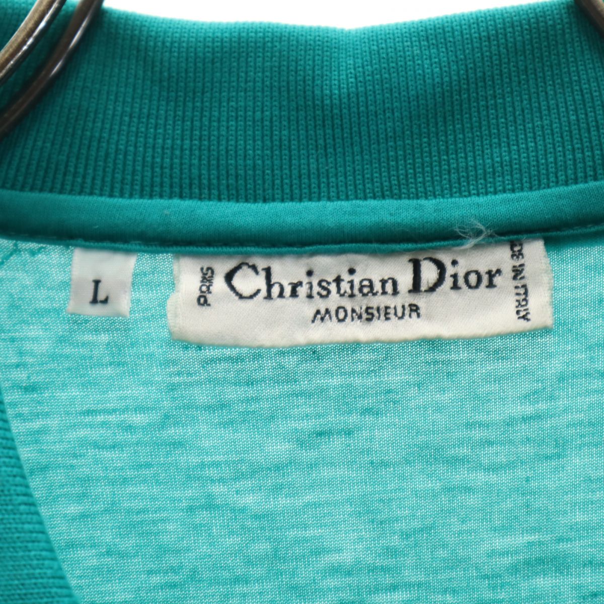 Christian Dior クリスチャンディオール 80s イタリア製 ヴィンテージ 半袖 ポロシャツ L グリーン メンズ